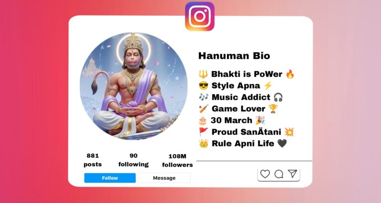 {Best 209+} hanuman bio for instagram in hindi - 2026
