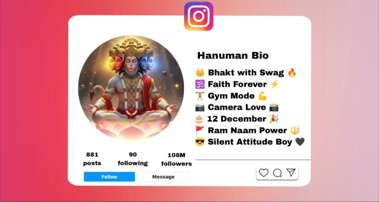 {Best 209+} hanuman bio for instagram in hindi - 2026