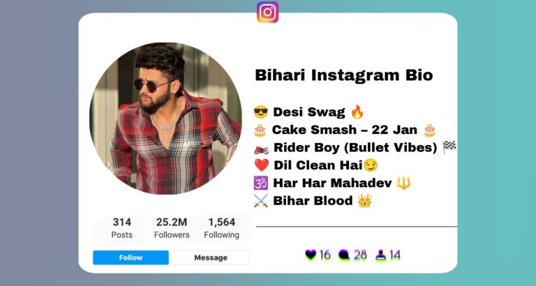 Best 233+ Bihari Bio for Instagram in 2026 – [ Stylish Boys and Girls ]