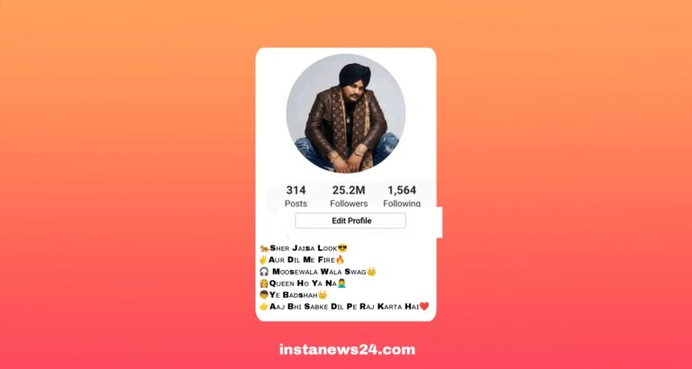 Best 143+ Sidhu Moose WaLa Instagram Bio Copy And Paste