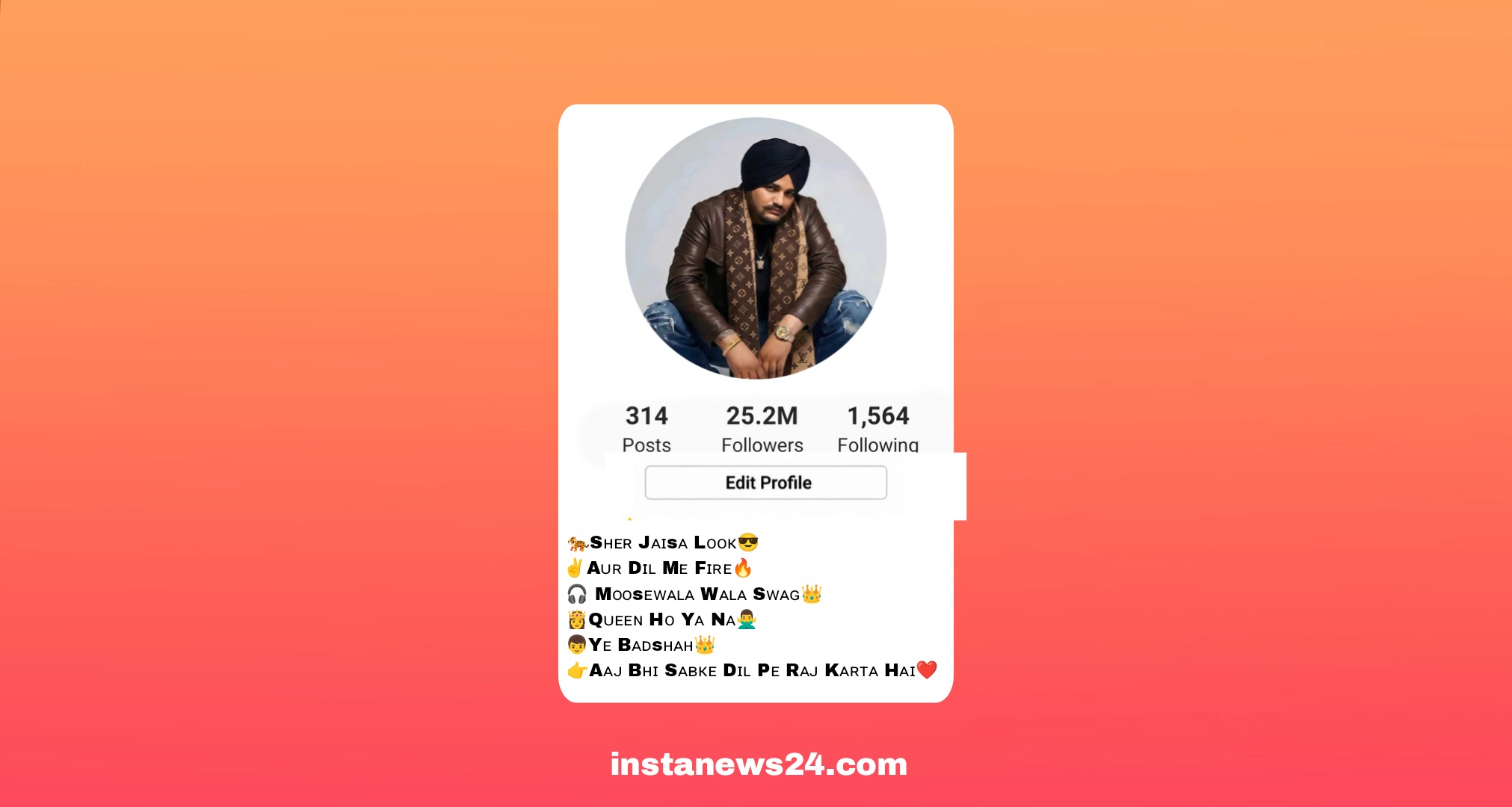 Best 143+ Sidhu Moose WaLa Instagram Bio Copy And Paste