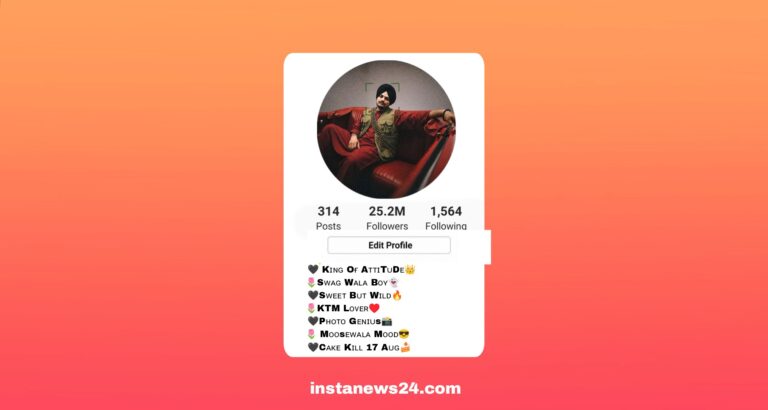 Best 143+ Sidhu Moose WaLa Instagram Bio Copy And Paste