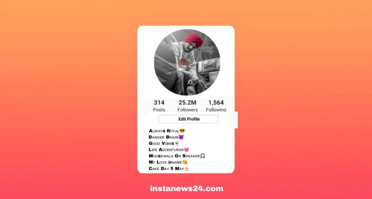 Best 143+ Sidhu Moose WaLa Instagram Bio Copy And Paste