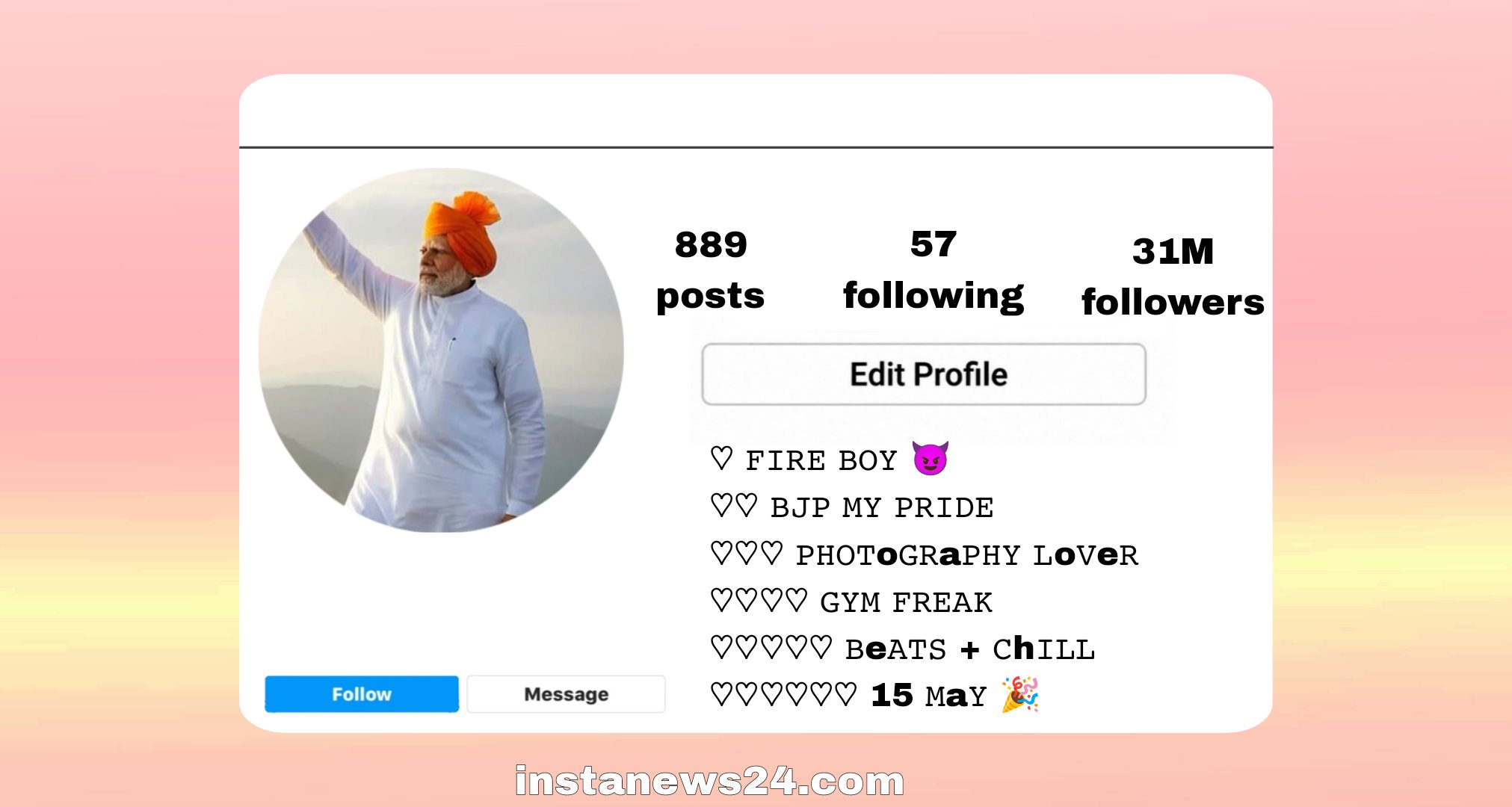 BJP Instagram Bio